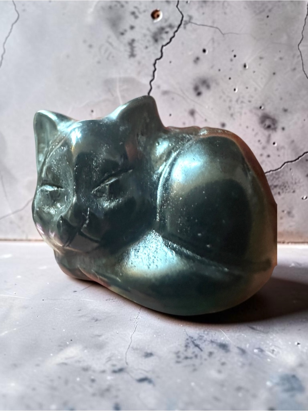 Sleeping Cat Black Obsidian Crystal